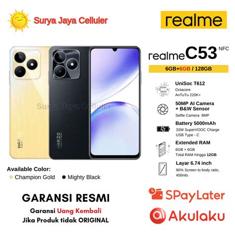 Jual Hp Realme C53 Nfc 6128gb C33 4128gb C33 464gb Garansi Resmi Realme Shopee Indonesia