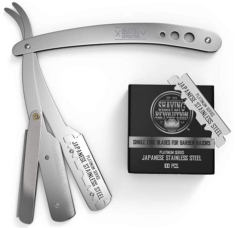 Shaving Revolution Stainless Steel Straight Razor 100 Blades