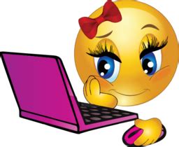 Girl Laptop Smiley Emoticon Clipart I2Clipart Royalty Free Public