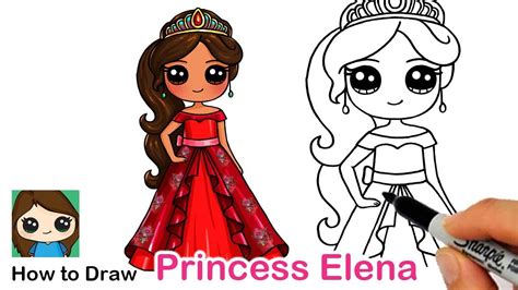 How To Draw Princess Elena Of Avalor Disney Youtube Princess