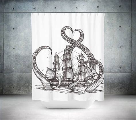 Kraken Shower Curtain Kraken Bath Curtain Kraken Bath Décor