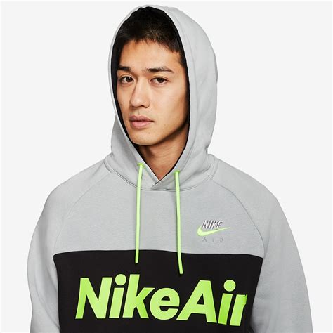 Nike Sportswear Air Hoodie Lt Smoke Greyblack Mens Clothing Pro