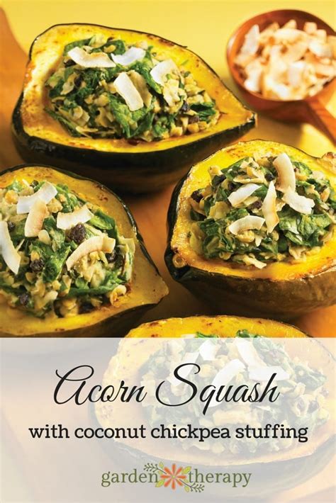 Acorn Squash With Coconut Chickpea Stuffing Recipe