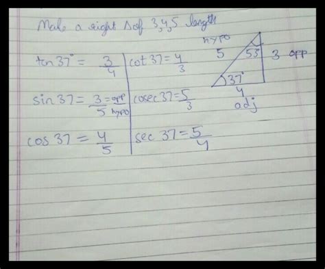 What Is The Value Of Tan 37 And Cot 37 Maths Trigonometric