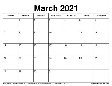 Monthly & weekly printable calendars for 2021 — ready to download. Free Printable March 2021 Calendars
