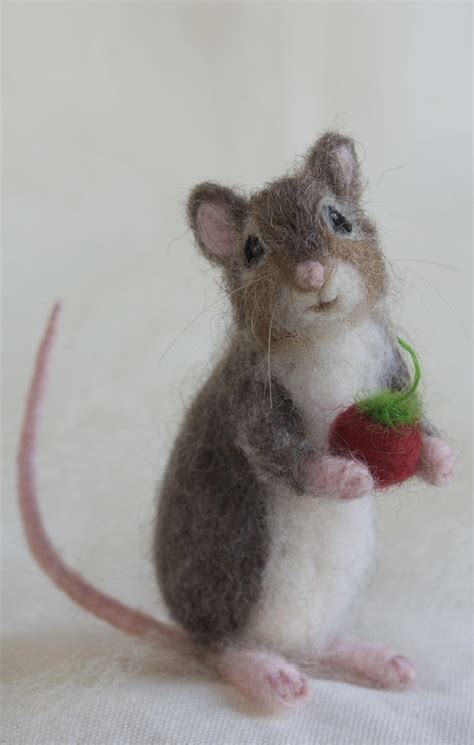 Needle Felted Mouse Poseable Realistic Life Sized Felt Animals Felt