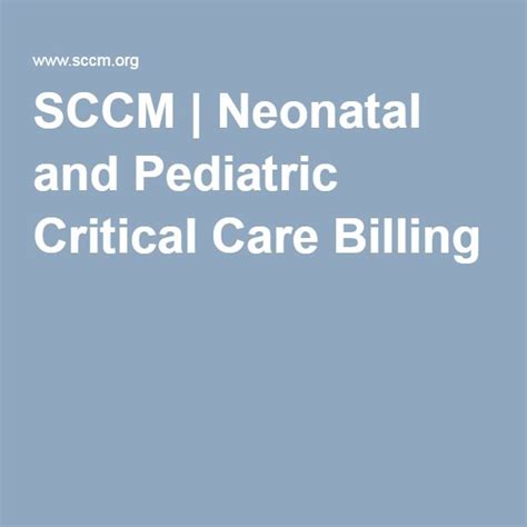 Neonatal And Pediatric Critical Care Billing Pediatrics Critical