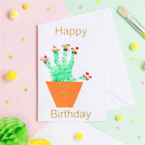 Happy Birthday Handmade Handprint Card Etsy