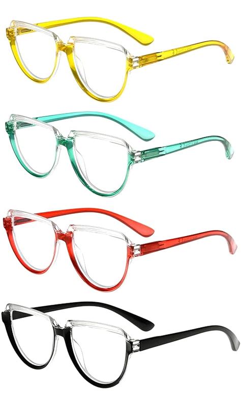 buy eyekepper 4 pack reading glasses large frame oversize laides half moon design readers 4