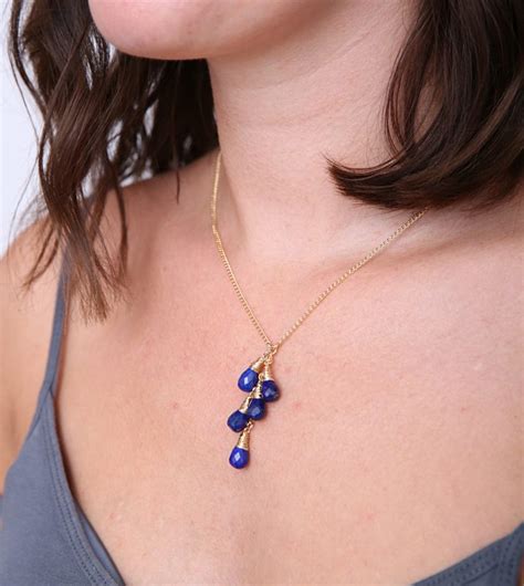 Lapis Lazuli Lariat Necklace Sarah Hickey Jewellery