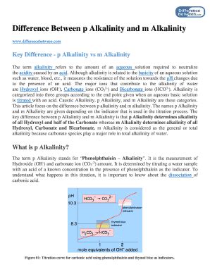 Fillable Online Difference Between P Alkalinity And M Alkalinity Fax