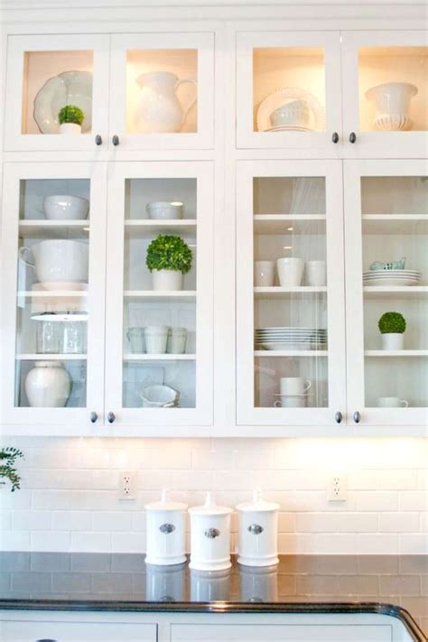10 Amazing Kitchen Cabinets With Glass Doors White Garden Glass