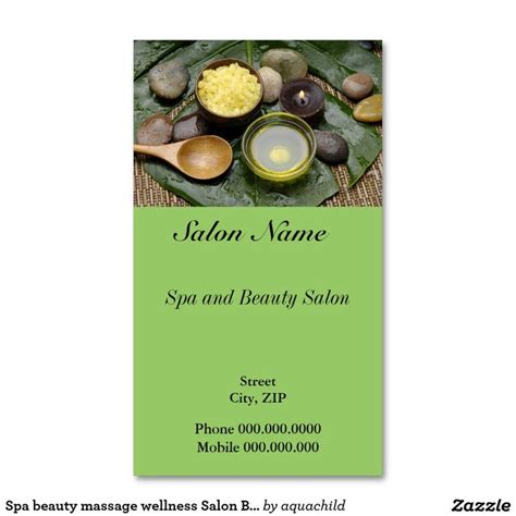 Spa Beauty Massage Wellness Salon Business Card Salon Business Cards Wellness Massage Massage