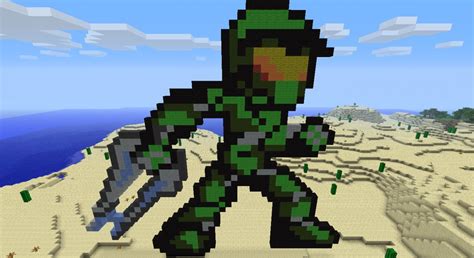 Pixel circle / oval generator (minecraft) : Master Chief Pixel Art Minecraft Map