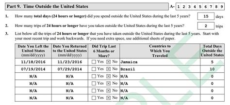 Time Outside The United States On Form N 400 Citizenpath