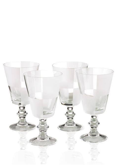 NAUTICA 4 Piece Goblet Set Mason Jar Wine Glass Design Glassware
