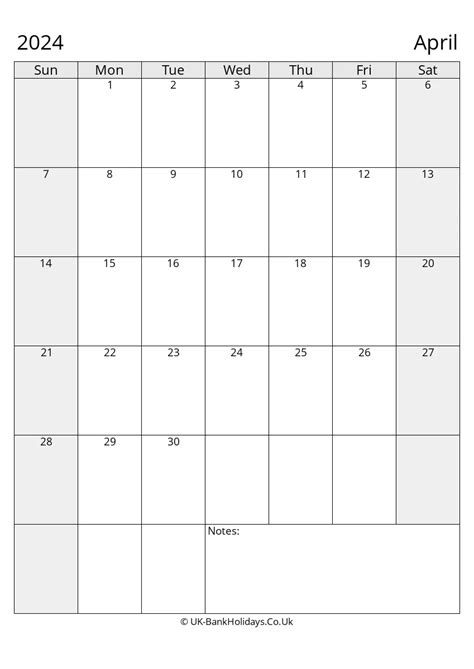 Download Printable 2024 April Calendar Portrait Layout Weeks Start On