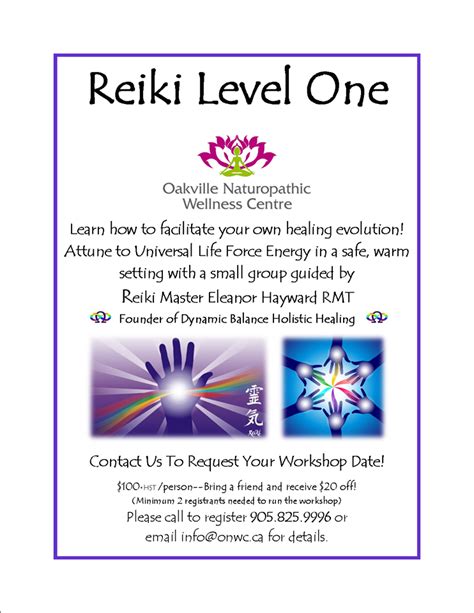 Reiki Level One Workshop Oakville Naturopathic Wellness Centre