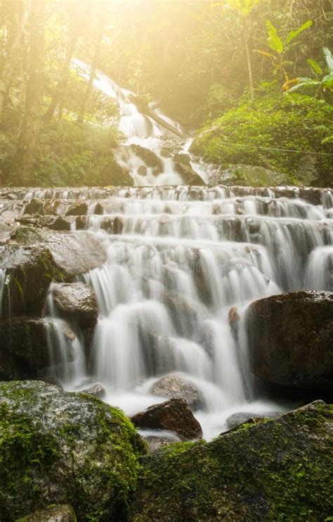 Waterfalls In The Jungles Of Thailand In Rainy Season Stock Photo