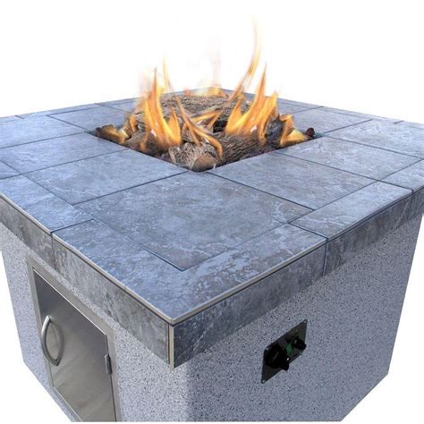 48 Inch Propane Gas Fire Pit Table By Cal Flame Square Dining Height
