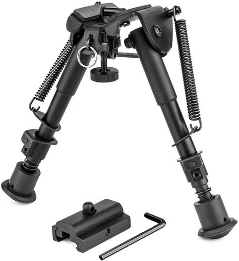Jashke Rifle Bipods 6″ 9″ Adjustable Hunting Bipod Folding Spring