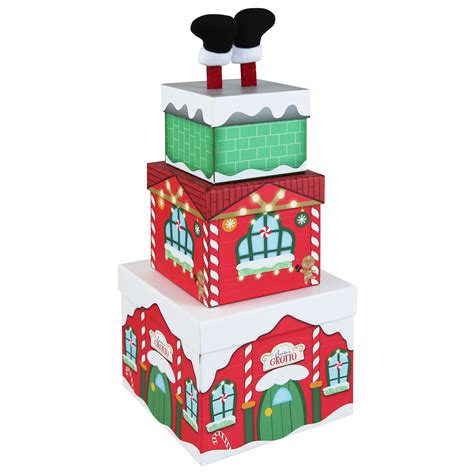Buy Stackable Plush Santas Grotto T Boxes Set Of 3 For Gbp 699