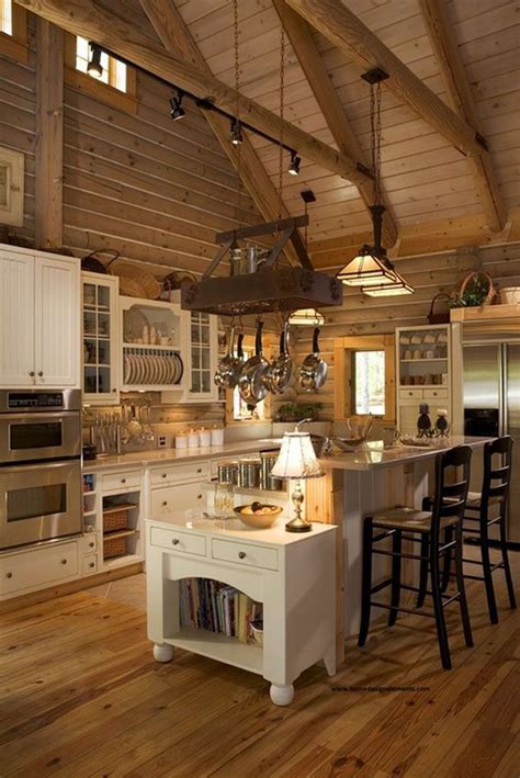 36 Beautiful Rustic Kitchen Ideas Home Bestiest Log Home Kitchens
