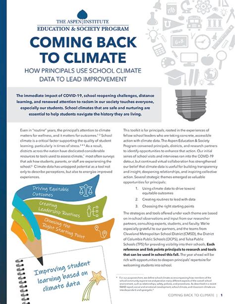 Coming Back To Climate How Principals Can Use School Climate Data To