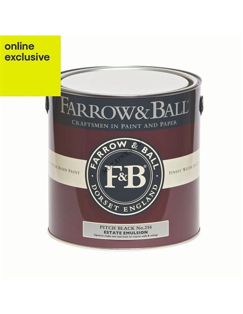 Farrow And Ball Pitch Black No256 Matt Estate Emulsion Paint 25l краска