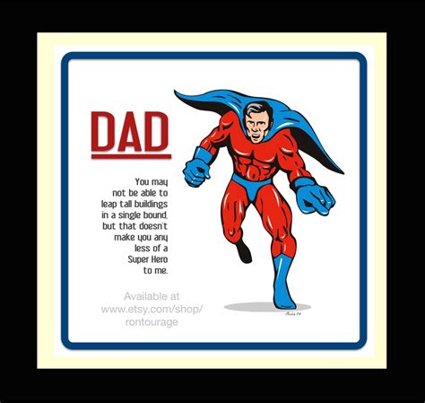 Fathers Day Ts Dad Super Hero Print Illustrated By Rontourage