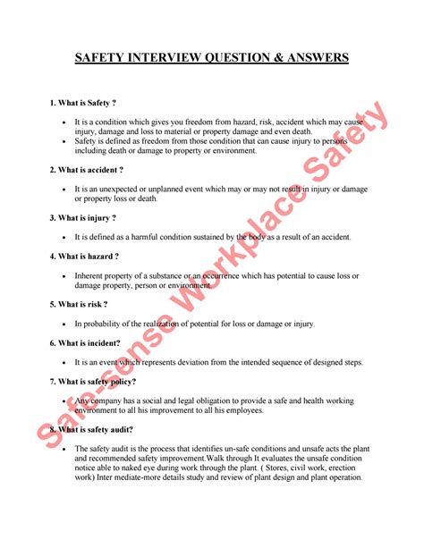 Safety Interview Question Answers By Sushil Kumar Kushwaha Issuu