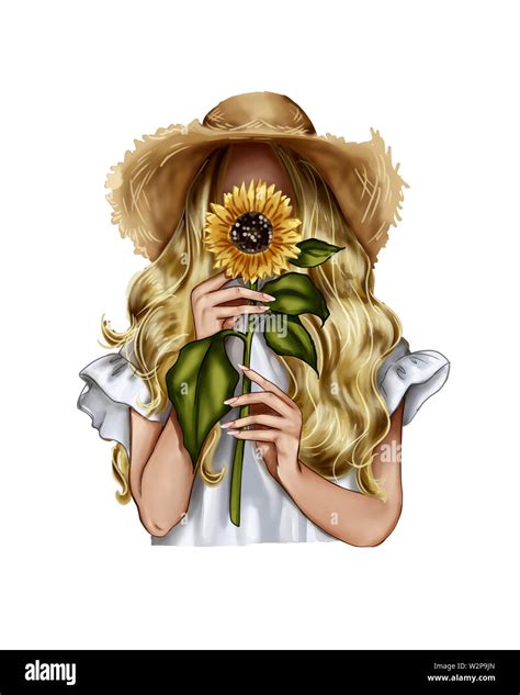 Girl Holding Sunflower Cut Out Stock Images And Pictures Alamy