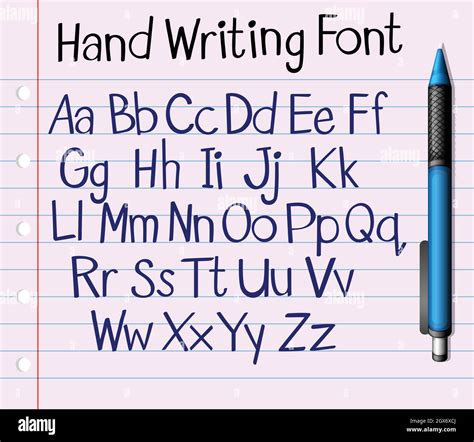 Handwriting Font Of English A To Z Stock Vector Image Art Alamy