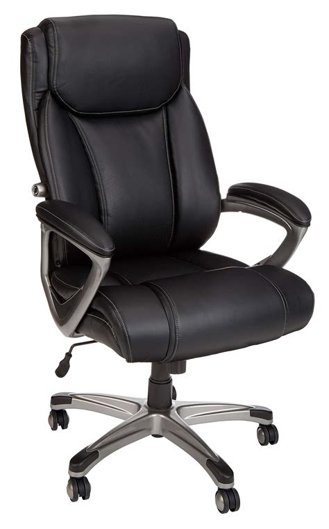 A basic rolling chair for sitting at a computer desk. AmazonBasics Big & Tall Executive Computer Desk Chair ...