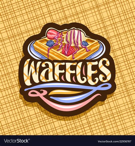 Logo For Belgian Waffles Royalty Free Vector Image