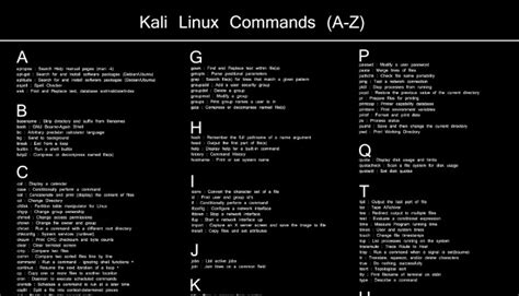 kali linux command cheat sheet