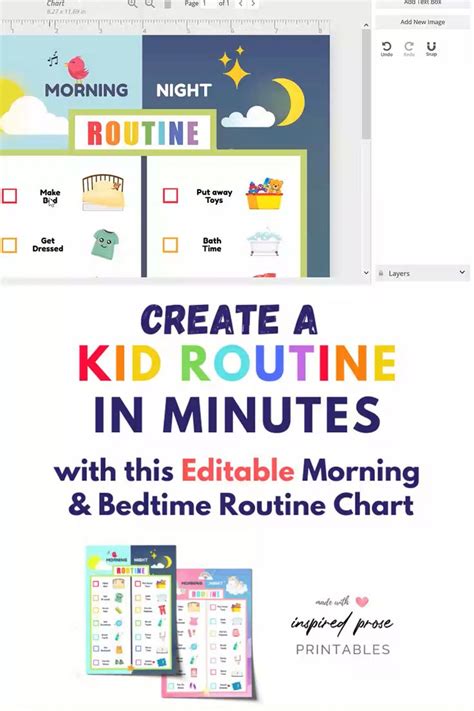 Kid Morning Bedtime Routine Chart Printable Editable Video Video