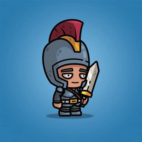 Big Head Medieval Knight 2d Character Sprite Tokegameart Medieval