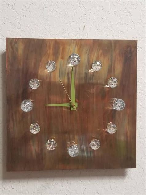 Unique Copper Wall Clock With Two Different Glass Cabinet Etsy