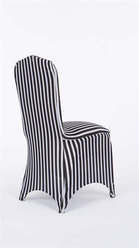 Black And White Stripe Stretch Chair Cover Chair Decor