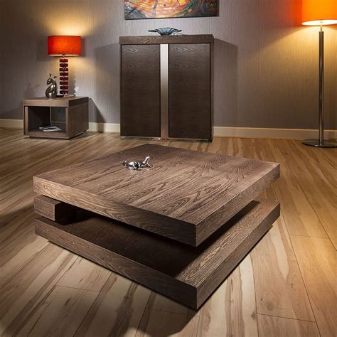 Oversized coffee table with a traditional square shape. Large Square Coffee Table in Dark Elm Modern Designer 397E ...