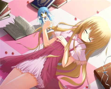 Wallpaper Anime Girl Sleeping Blonde Wallpapermaiden