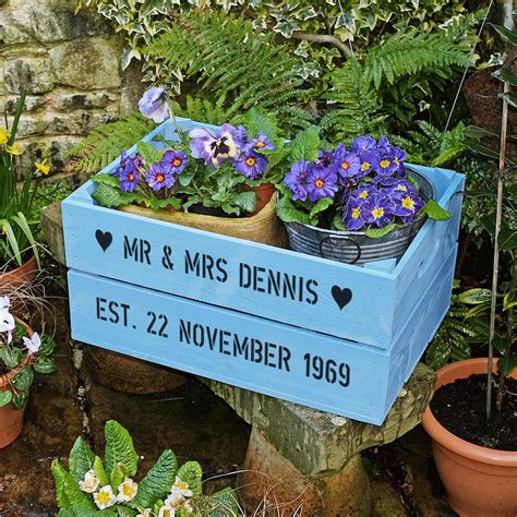 Sapphire 45th Wedding Anniversary Personalised Crate Plantabox