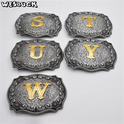 Wesbuck Brand Big Letters Belt Buckles For Men Women Buckles Metal