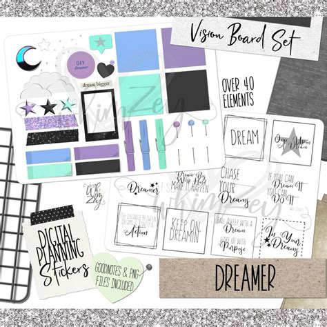 Dreamer Vision Board Set Etsy