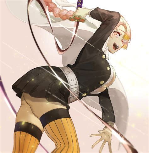 Giji Gishi2186 Kanroji Mitsuri Kimetsu No Yaiba Bad Id Bad Pixiv Id 1girl Belt Braid