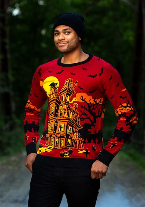 Haunted House Halloween Sweater For Adults
