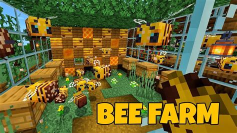 How To Build A Bee Farm Simple Bee Farm Minecraft Youtube
