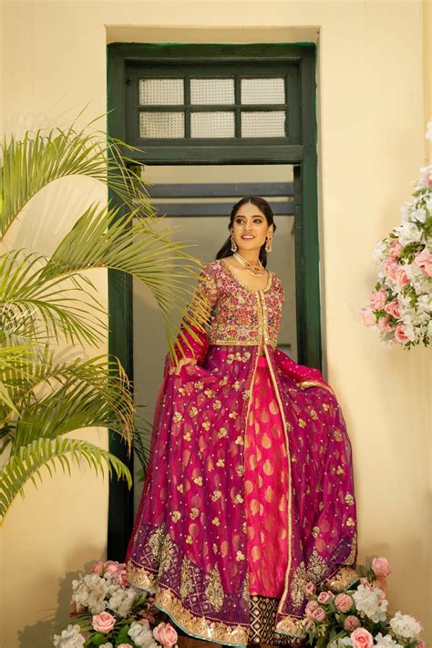 Hot Pink Lehenga And Open Frock Pakistani Bridal Dress Pakistani Bridal Dress Pakistani