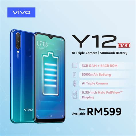 The All New Vivo Y12 Comes With A 64gb Storage For Just Rm599 Technave